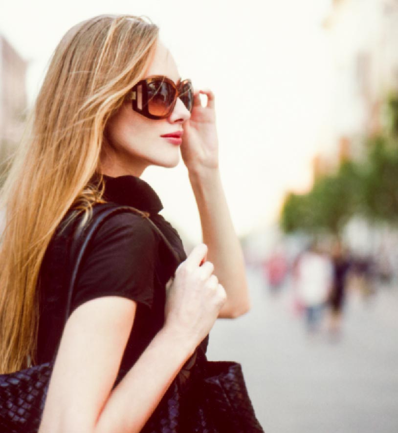 Woman walking on the street