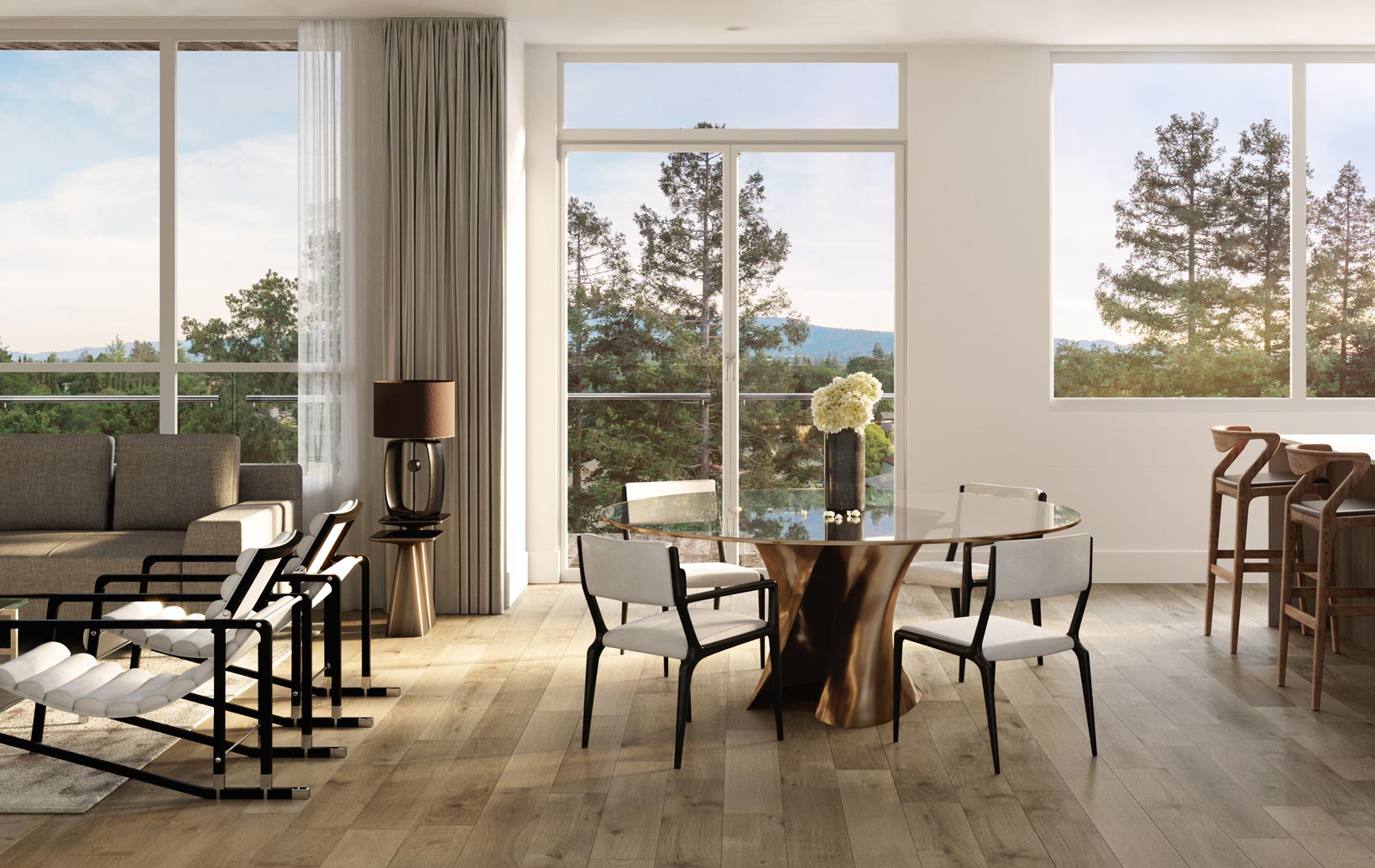 Outdoor patio with view